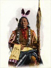 Postcard representing Indian chief " Last Horse"