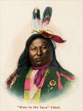Postcard representing Indian chief "Rain in the face"