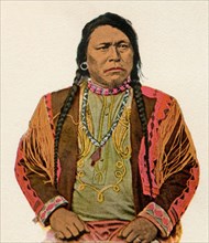 Carte postale représentant Auray, le chef Indien de l'état de l'Utah