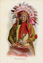 Postcard representing Indian chief "Black Eagle"