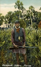 Postcard representing a Seminole Indian, Florida