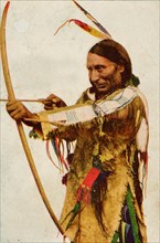Postcard representing Indian chief "Little White Cloud"