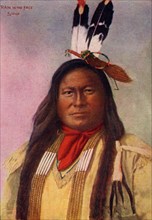 Carte postale représentant L'Indien Sioux "Rain in the Face"