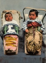 Postcard representing  Indian babies