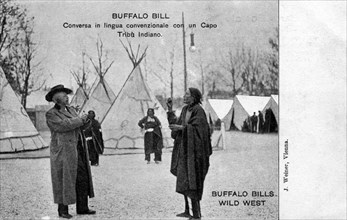 Buffalo Bill's Wild West Show, postcard, portrait of Buffalo Bill