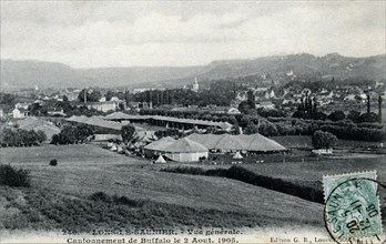 Buffalo Bill's Wild West, vue générale.
Cantonnement de Buffalo le 2 Août 1905.