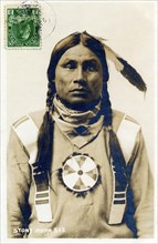 Carte postale représentant un chef indien Stoney (indien du Canada)
