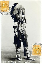 Postcard representing a Stoney Indian chief  (Indian from Canada)