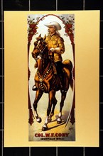 Portrait of  Buffalo Bill on horseback
