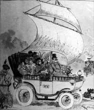 Publicité pour un moteur à voile au XIXème siècle