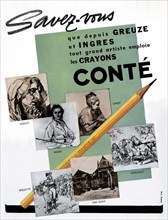Crayon, publicité de la marque Conté