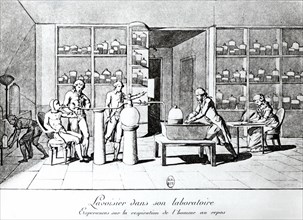 Expériences de Lavoisier sur la respiration de l'homme au repos