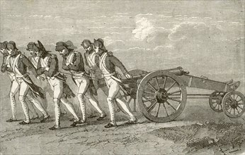 Transport des pièces d'artillerie, XVIIIème siècle