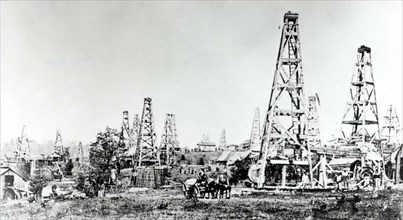 Oil well in Pennsylvania (1859)