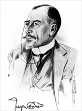 Portrait de Joseph Conrad (1857-1924), romancier britannique.