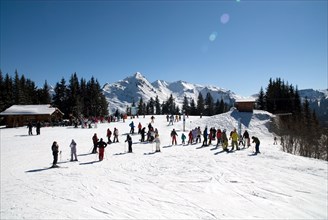 Skieurs à Morzine
