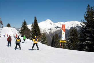Skieurs à Morzine
