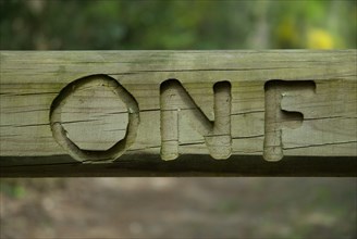 The National Forests Office logo on a barrier