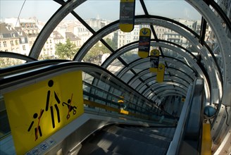 Escalators in the Centre Georges Pompidou in Paris