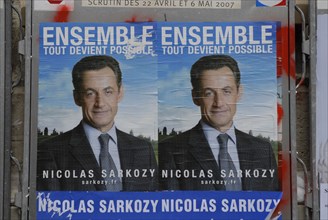 Posters during the French presidential elections of 2007