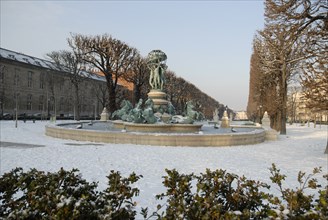Paris, Jardin de l'Observatoire sous la neige