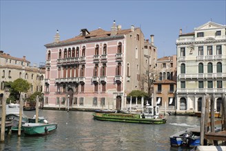 2009, bateau transportant marchandise, façades, grand canal, Venise