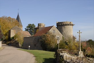 octobre 2009, église, Bourgogne, croix,village de Tizy
