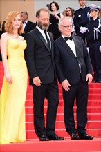 Jessica Chastain, Vincent Lindon et Thierry Frémaux, Festival de Cannes 2016