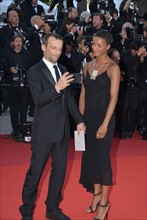 Mathieu Kassovitz and Aude Legastelois, 2017 Cannes Film Festival