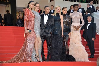 Olivier Rousteing and models, 2017 Cannes Film Festival