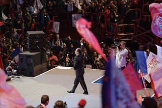 Meeting de François Hollande au Palais Omnisports de Paris Bercy