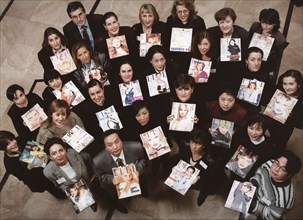 Equipe des rédacteurs en chef des éditions de ELLE magazine en 1995