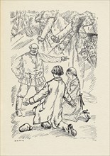 Kustodiev, Illustration for Vassily Kazin's book 'The fox fur coat and love'