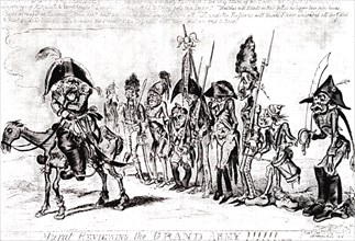 Kruikshenk, 'Murat reviewing the parade of the  Grande Armée'