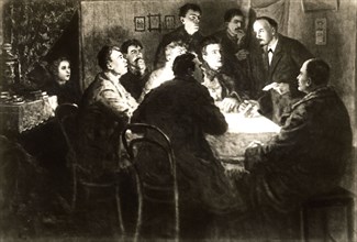 Lénine en réunion au " Cercle des ouvriers"