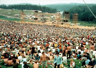 Festival de Woodstock, vue sur le terrain du festival