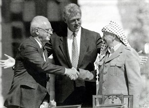 Yitzhak Rabin , Bill Clinton, Yasser Arafat