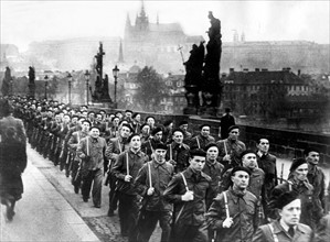 Communists taking power in Czechoslovakia