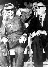 Yasser Arafat et Abdul Monem Rifai