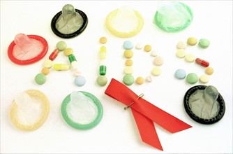Préservatifs et rubans contre le SIDA