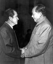 Photomontage made before the meeting between Richard Nixon and Mao Zedong, 1972