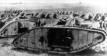 World War I. British tanks