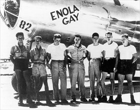 World War II. Crew of the bomber "Enola Gay" (1945)