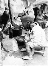 Undernourished child in Biafra, 1969