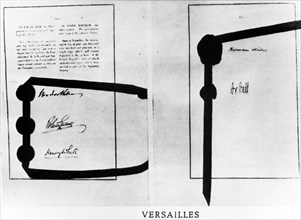 Last page of the Treaty of Versailles, signed on June  28, 1919