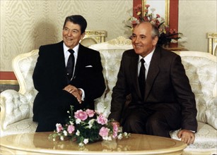 Ronald Reagan et Michael Gorbatchev (1988)