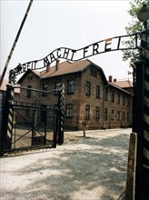 Entrance gate of the Auschwitz memorial