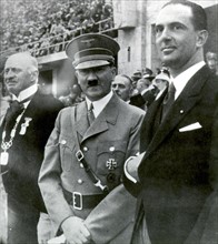 Le Comte Baillet-Latour, Adolphe Hitler et le prince Humbert aux jeux olympiques de Berlin, 1936