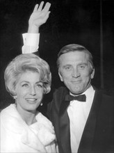 Kirk Douglas with his wife in Cannes in 1966