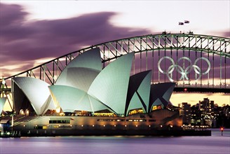 Sydney Opera House during the Olympic Games in Sydney in the year 2000